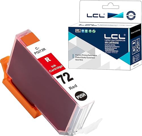 LCL Cartucho de tinta de repuesto compatible para PGI-72 PGI-72R Pro-10 Pro-10s (paquete de 1 rojo)