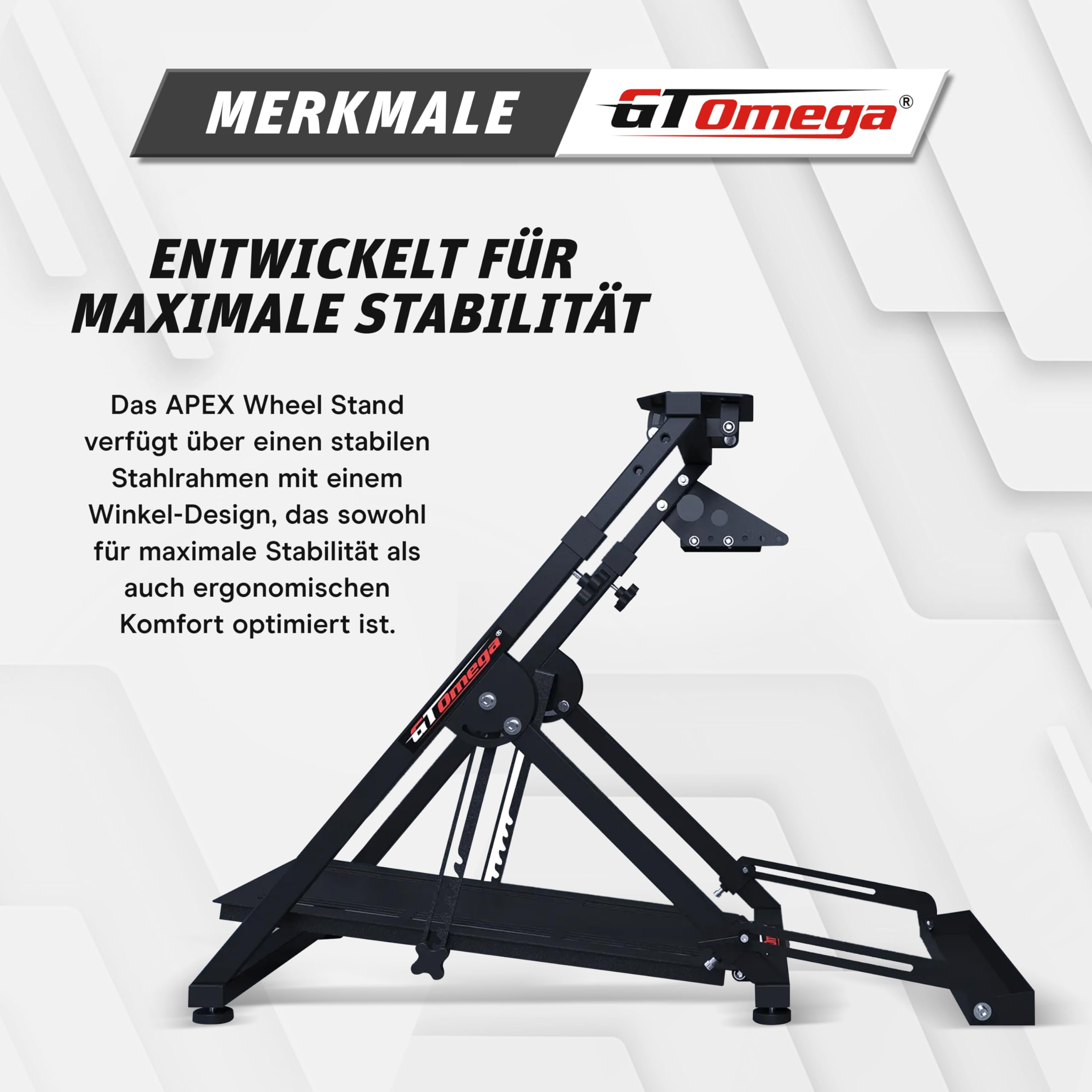 GT OMEGA APEX Lenkradständer – Kompatibel mit Logitech G923, G29, G920, Thrustmaster T300, T500 TX & TH8A, PS4, Xbox, Fanatec