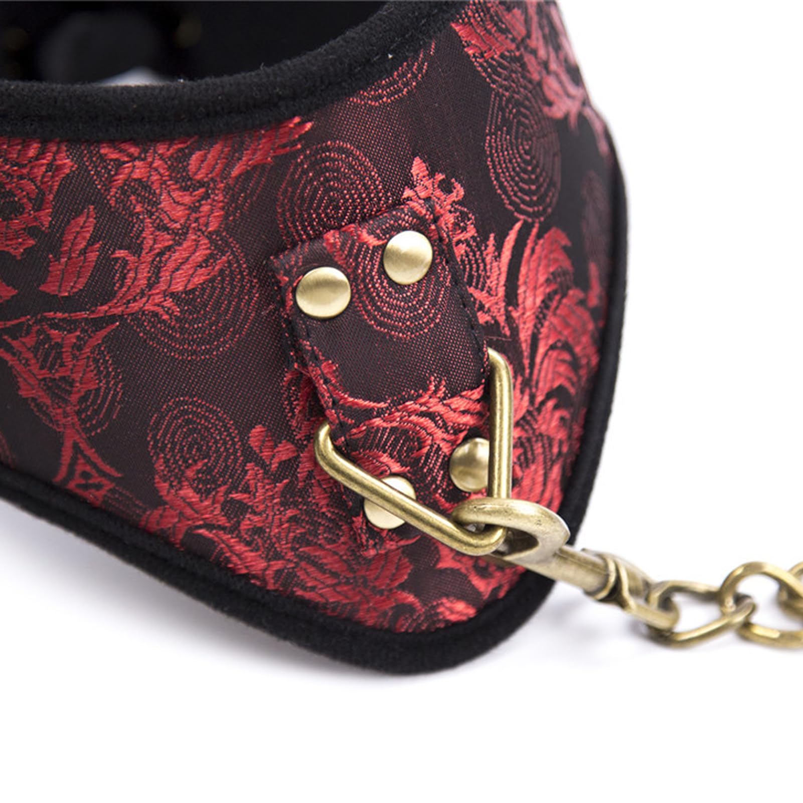 Black Jacquard Fabric Neck Sleeve BDSM Fetish Play Set for Couples Sex Toys Leather Choker With Chain Necklace For Women Men