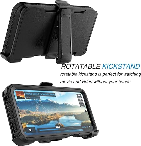 Miniatura 6 de Tekcoo Funda para Motorola Moto G 5G  Solo 2023  XT2313 con protector de pantalla incorporado Clip de cinturón de bloqueo de funda segura grado