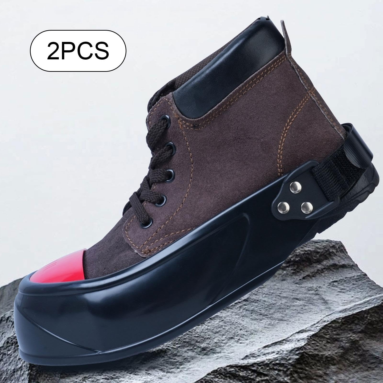 Générique Surchaussures de Protection Temporaires Robustes à Embout D'acier et Semelle En Caoutchouc Antidérapante pour Les Travailleurs de Chantiers de Con