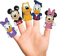 Disney Mickey Mouse & Friends 5-Pack Finger Puppets - Educational Bath Toys, Party Favors for Imaginative Kids Play