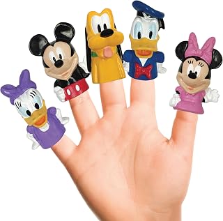 Disney Mickey Mouse & Friends 5-Pack Finger Puppets - Educational Bath Toys, Party Favors for Imaginative Kids Play