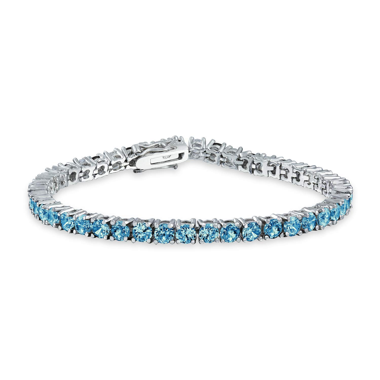 Pulsera De Tenis Para Mujer Con Circonitas Cúbicas (CZ) - 12 Quilates, 44 Piedras, Color Púrpura, Longitud 7.5 Pulgadas