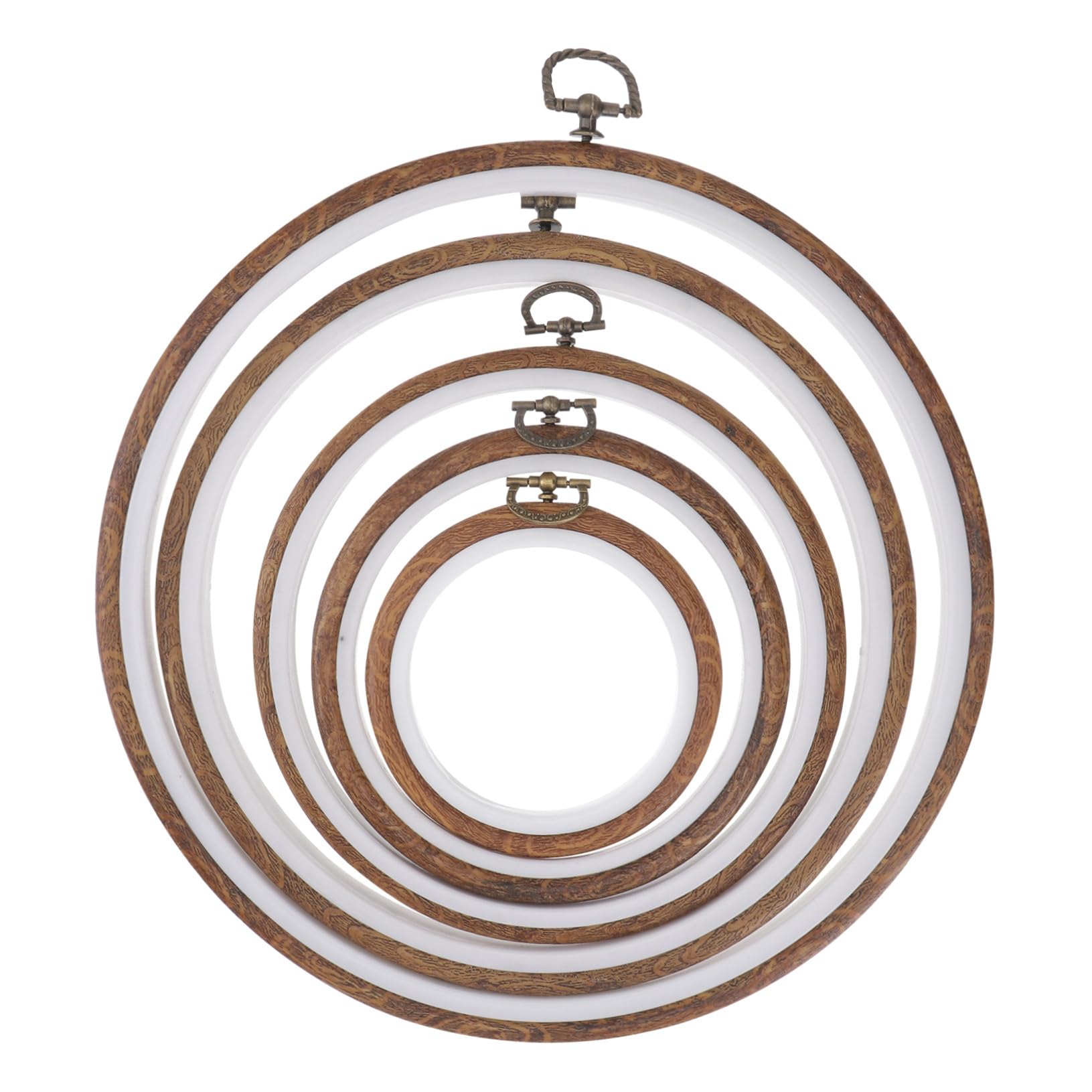 Mipcase 5 Piezas Marco De Flores Para Bordar Plástico Aros De Bordar Portátiles Círculos De Bordado Para Suministros De Bordado Perfectos Para Diy Casa
