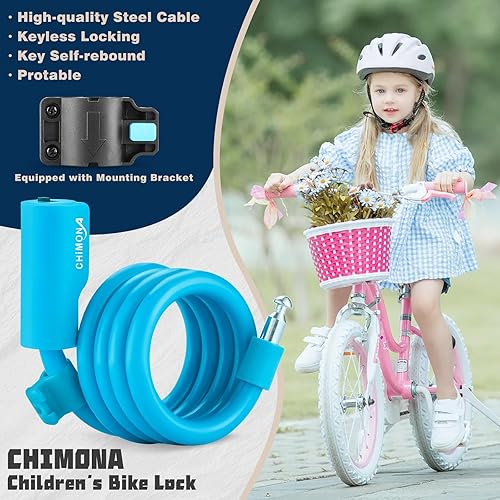 Miniatura 2 de Candado de bicicleta con revestimiento antiarañazos de PVC, bloqueo de cable de bicicleta con soporte de montaje, cable de bloqueo de bicicleta