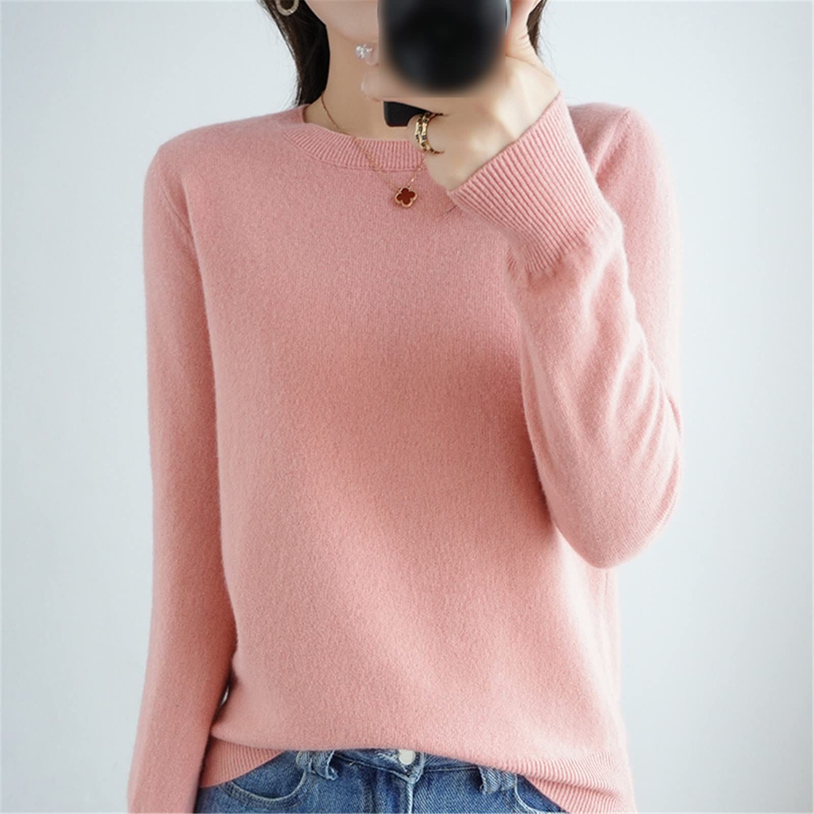 100% Lana Cashmere Maglione Donne O Collo Pullover Casual Maglia Top Autunno Inverno Cappotto