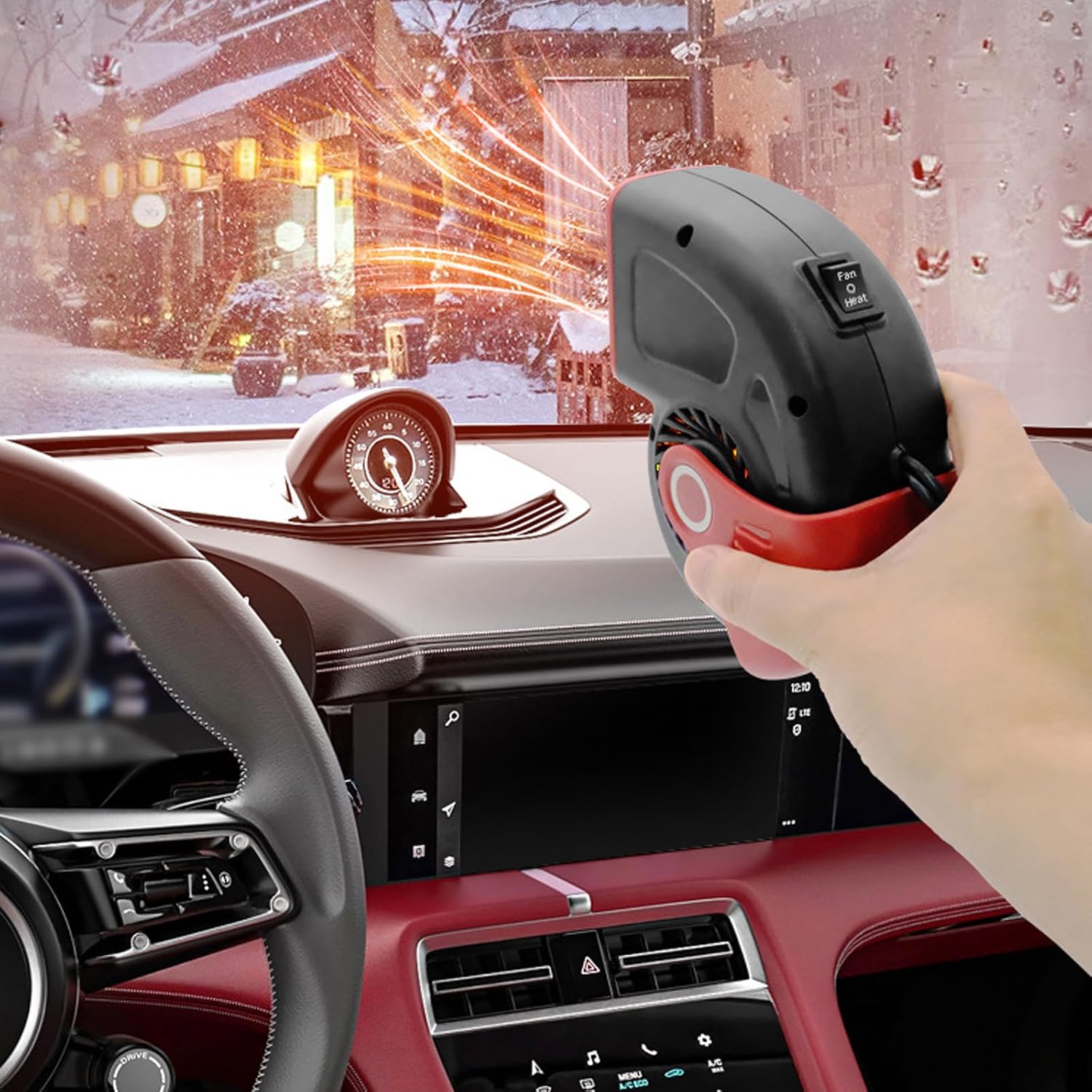12V Car Heater And Defroster, 150W Portable Windshield Defogger For Fast Warming & Ice Clearing, Vehicle Winter Accessory