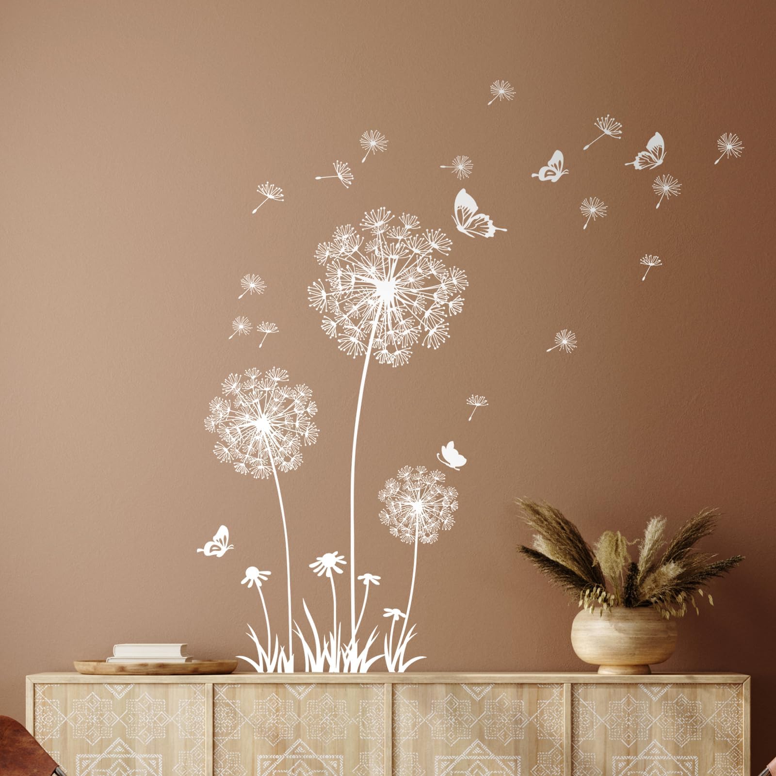 Pusteblume Vinyl Wand Aufkleber: Wieder Ablösbare Blume
