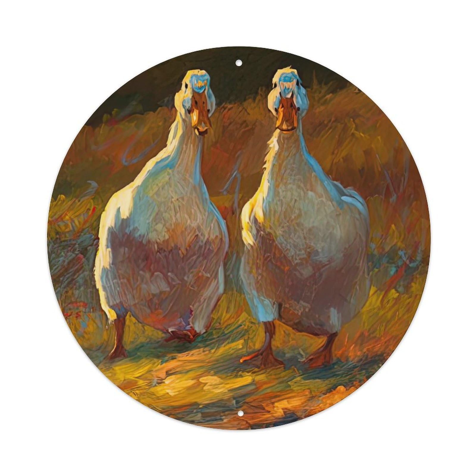 Animal Artwork Two Little Ducks Vintage Metal Tin Sign Plaque Wall Decor for Cafe, Club Bar, Office, Garden Metal Poster 8x8Inch