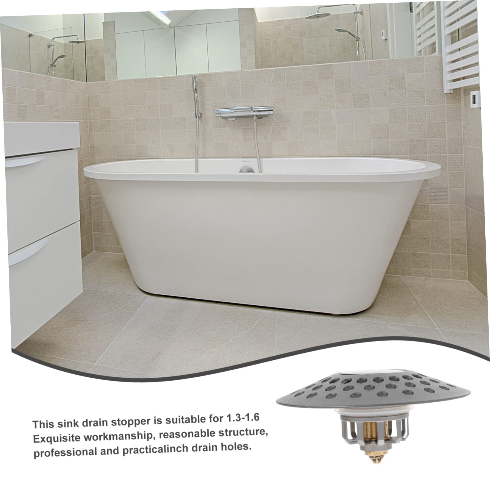 OSALADI 2 Stücke Badewannenablauf Badezimmer Badewanne Waschbecken Abflusssieb Universal Badezimmer Waschbecken Stopper Abs Gummi Kupfer Verhindern Verstopfungen