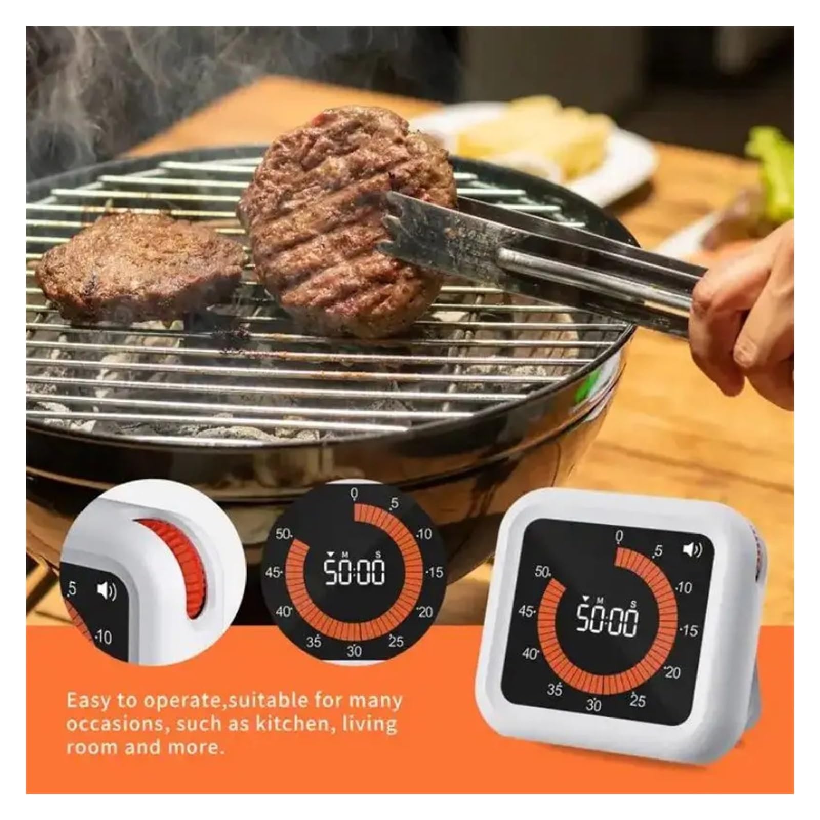 Timer, Countdown-Timer, Plan-Timer, Digitaler Timer, Küchentimer, Selbstauslöser for Kinder(Black)