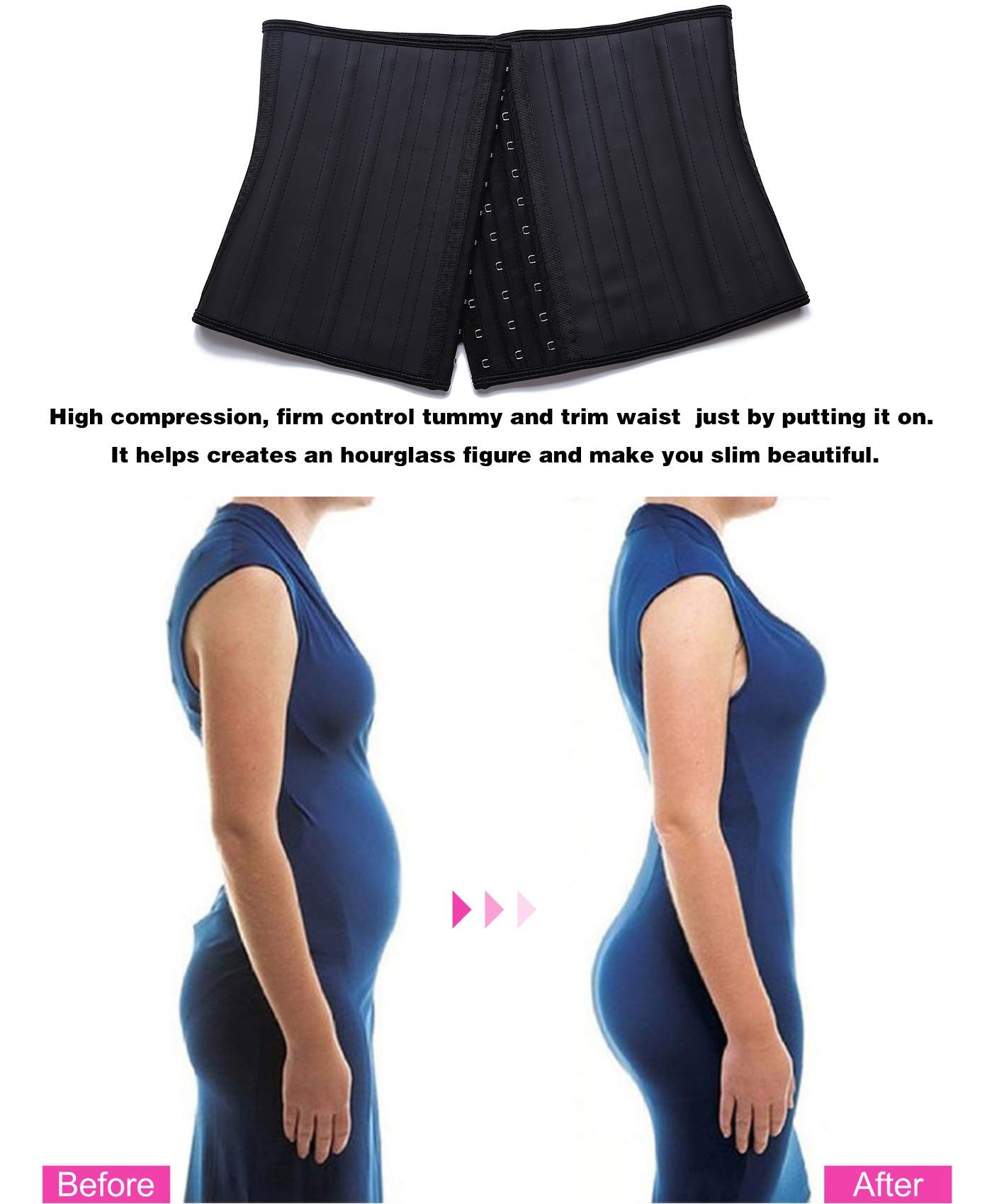 MMRTDJDR Gorset gorsetowy dla kobiet, długi tułów, gorset modelujący brzuch, lateksowy modelujący model Cincher