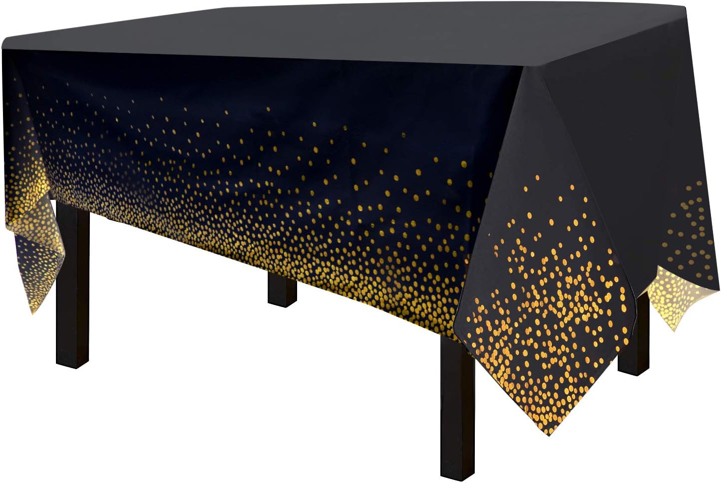 4 Pack Premium Black Disposable Plastic Table Cover 54 x 108 Inch Waterproof Disposable Tablecloths for Rectangle Tables up to 8 ft in Length Indoor or Outdoor Use Party Table Cloths