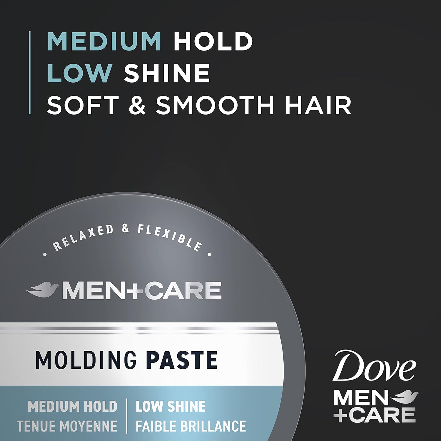 Dove Men+Care Styling Aid Hair Product for a Medium Hold Sculpting Hair Paste Hair Styling for a Textured Look With A Matte Finish 1.75 Ounce (Pack of 3)