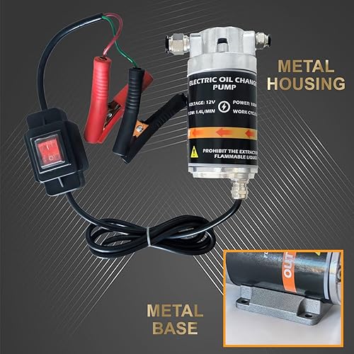 Miniatura 4 de Bomba extractora de aceite de motor eléctrico de 12 V 100 W, bomba de transferencia de succión de fluido portátil con motor de cobre puro y diseño a