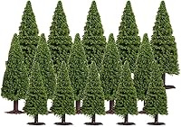 Vista 1 de 15 Pcs Miniature Pine Sisal Trees Mini Christmas Trees Dark Green Tabletop Trees for Holiday Party Christmas Home