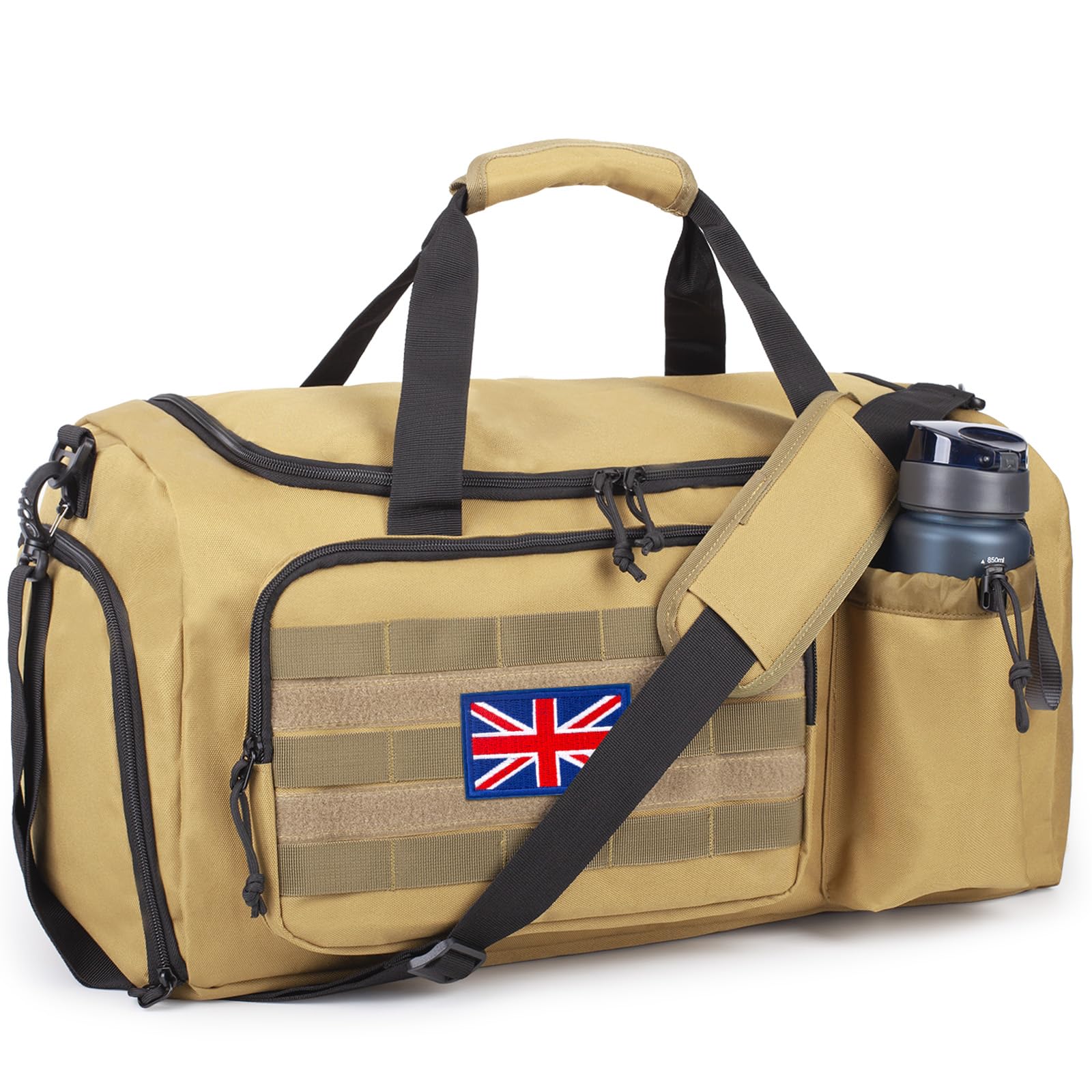 Bunnychic Tactical Gym Bag for Men, 60L Large Duffle Holdall Bag for Travel