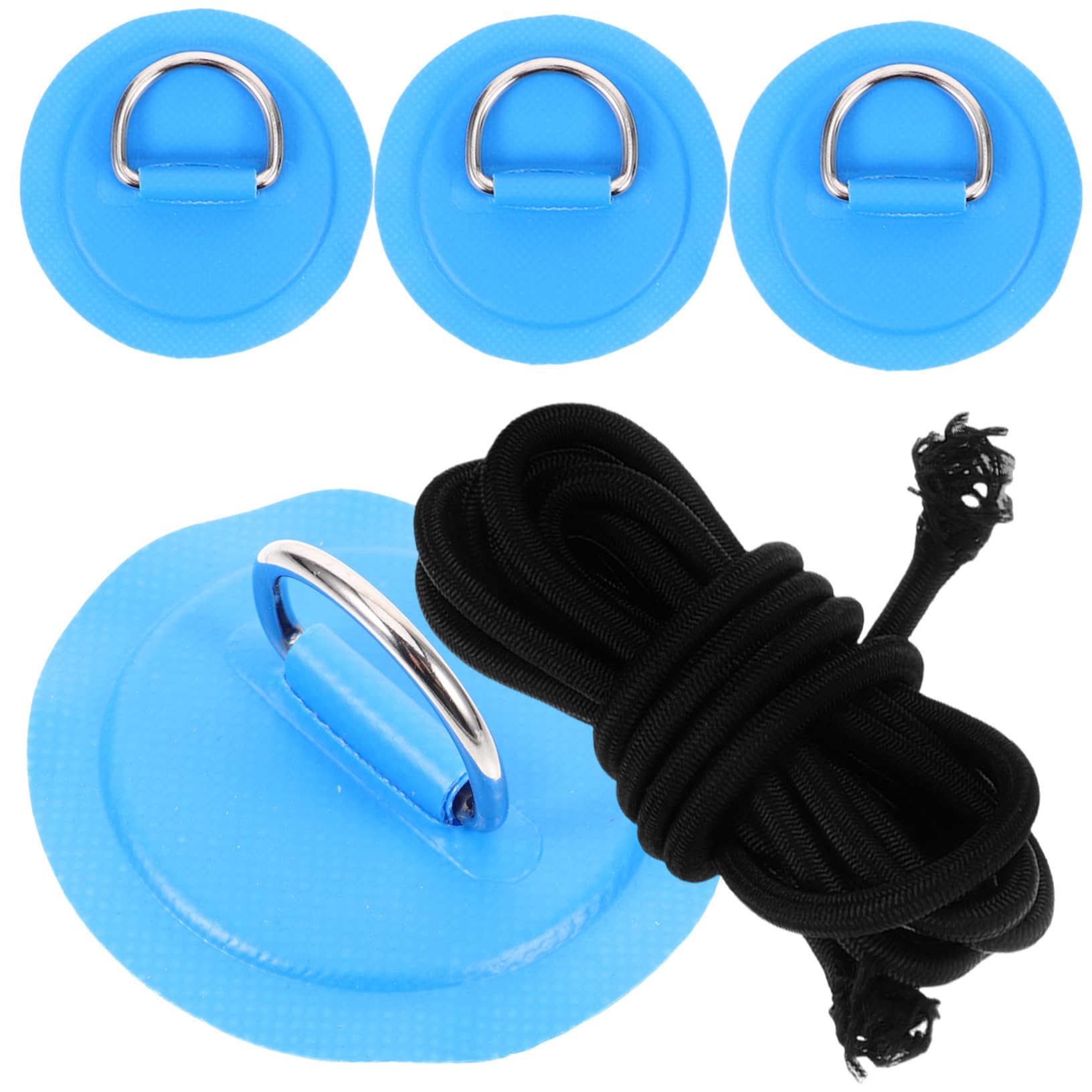 BESPORTBLE Surf-D-Ring-Schnalle Schlüsselanhängerringe Surfbrett Bootszubehör Kajak Stecker Haken Deck-Rigging-Kit Rigging-D-Ring-Patches Kajak-D-Ring-Pad D-Ringe für Boot PVC Blue