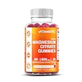 Vitamatic Magnesium Gummies 600mg per Serving – 60 Vegan Count for Relaxation, Muscle, Bone, and Energy Support