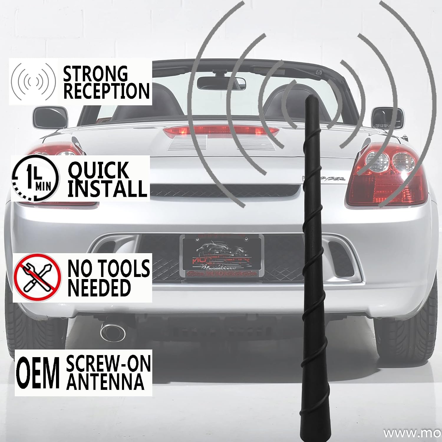 Antenna for Toyota Highlander (2001-2013), Toyota Celica (2000-2005), MR2 (2000-2005), Sienna (1998-2014), 7 Inch Spiral Flexible Car FM AM Antenna Replacement Accessories image 5