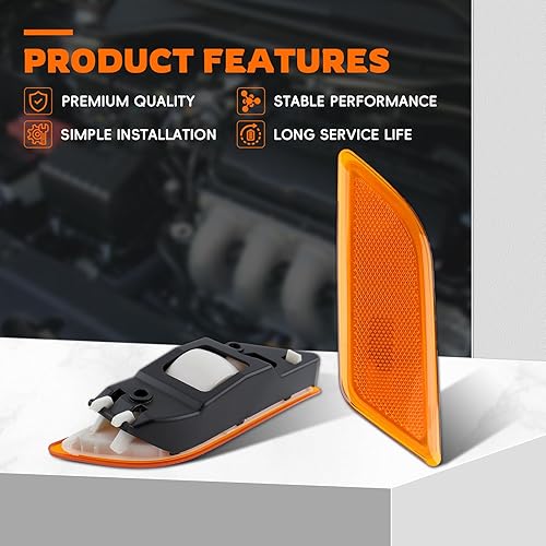 Miniatura 5 de Juego de luces de posición lateral delantera izquierda y derecha para Mercedes Benz C250 C300 C350 2012-2014, 2049067401, 2049067301