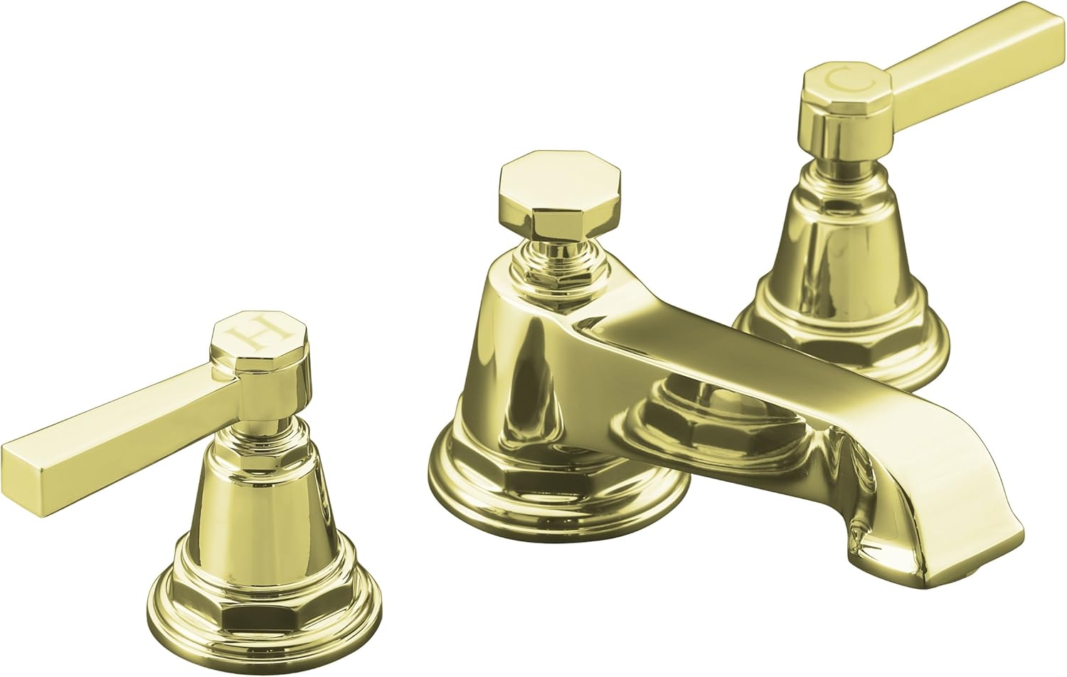 Kohler K-13132-4A-SN Pinstripe 2 Handle Widespread Bathroom Faucet Polshd Nickel