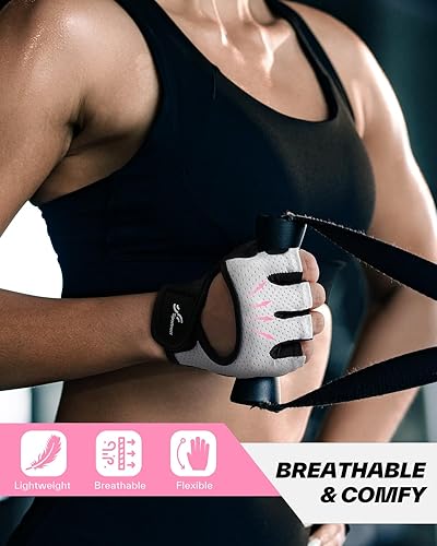 Miniatura 5 de Sportneer Workout Gloves for Men & Women, Full Palm Protection Breathable Exercise Gloves w/Curved Open Back, Lightweight Fitness Gloves for Pull