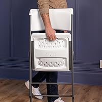 Vista 11 de LIFETIME Silla plegable con marco A, paquete de 4, granito blanco