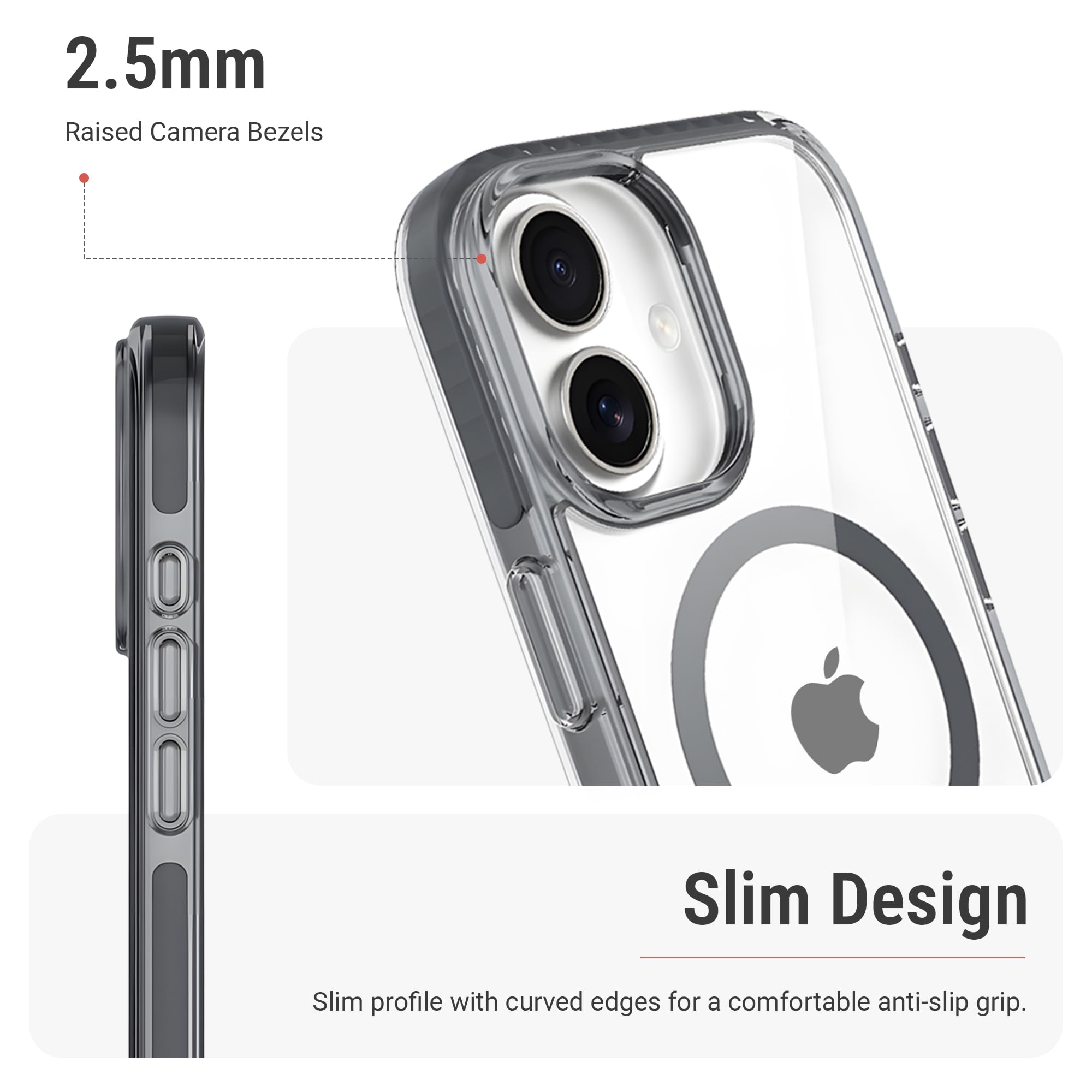DailyObjects Stride Clear 2.0 Magnetic Case Cover Compatible with iPhone 17 | Wireless Charging Slim Back Cover | 2 Layer Edge Protection & Shockproof — Amazon image 6