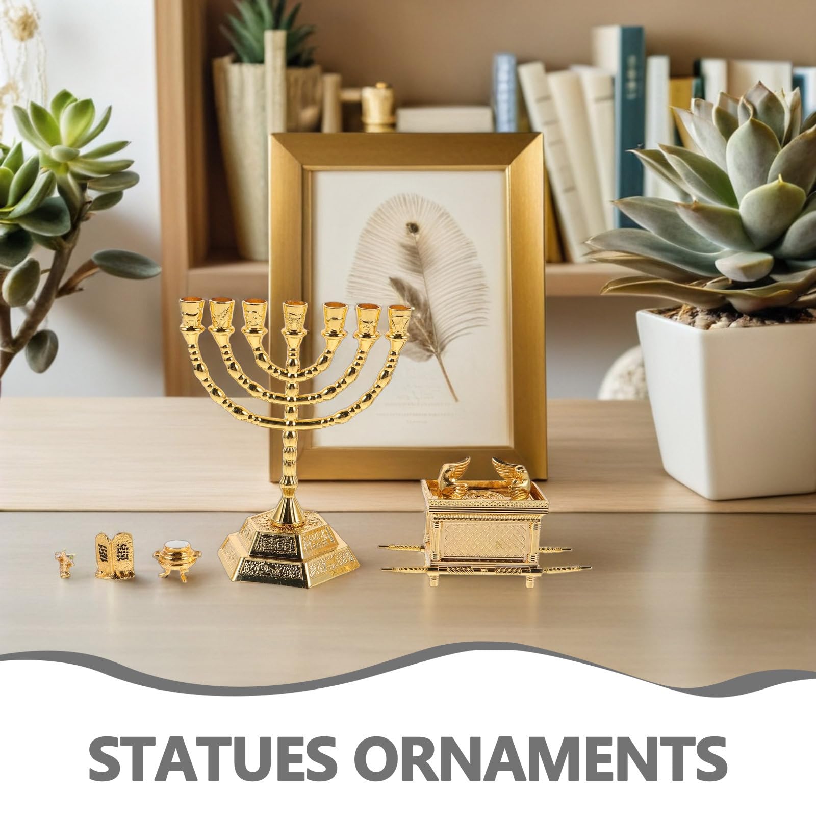 Bundeslade Statue 1 Satz aus Zinklegierung Gold als Kerzenhalter