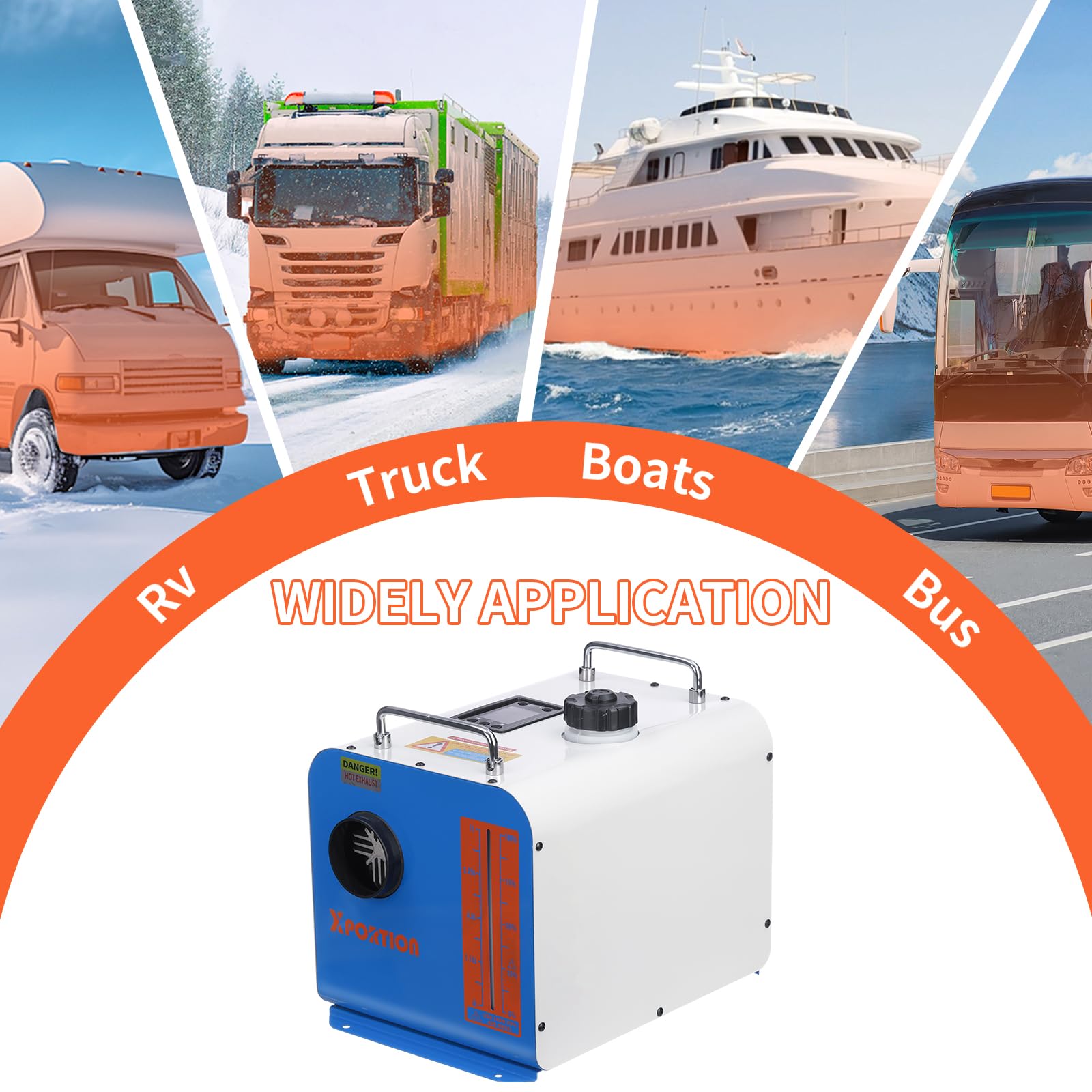 Riscaldatore diesel 8.3KW, riscaldatore d'aria blu portatile 12V/24V/220V, riscaldatore diesel all-in-one con telecomando e pannello LCD di controllo per auto, camion, camper e uso interno