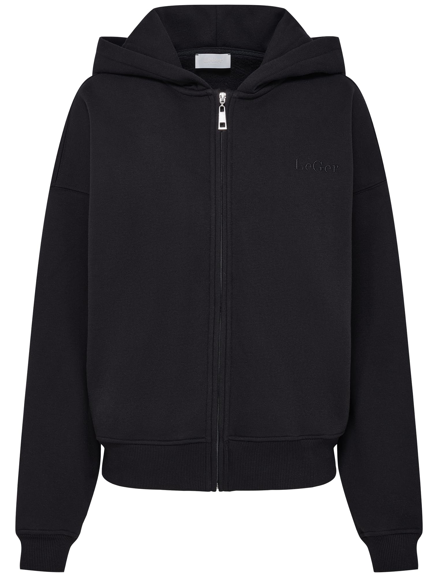 LeGer Fenna Sweatjacke - Jacke Damen mit Reißverschluss - Oversized Passform - Kapuzenjacke aus Baumwolle - Mode für Damen - by Lena Gercke - Gr. 34-44
