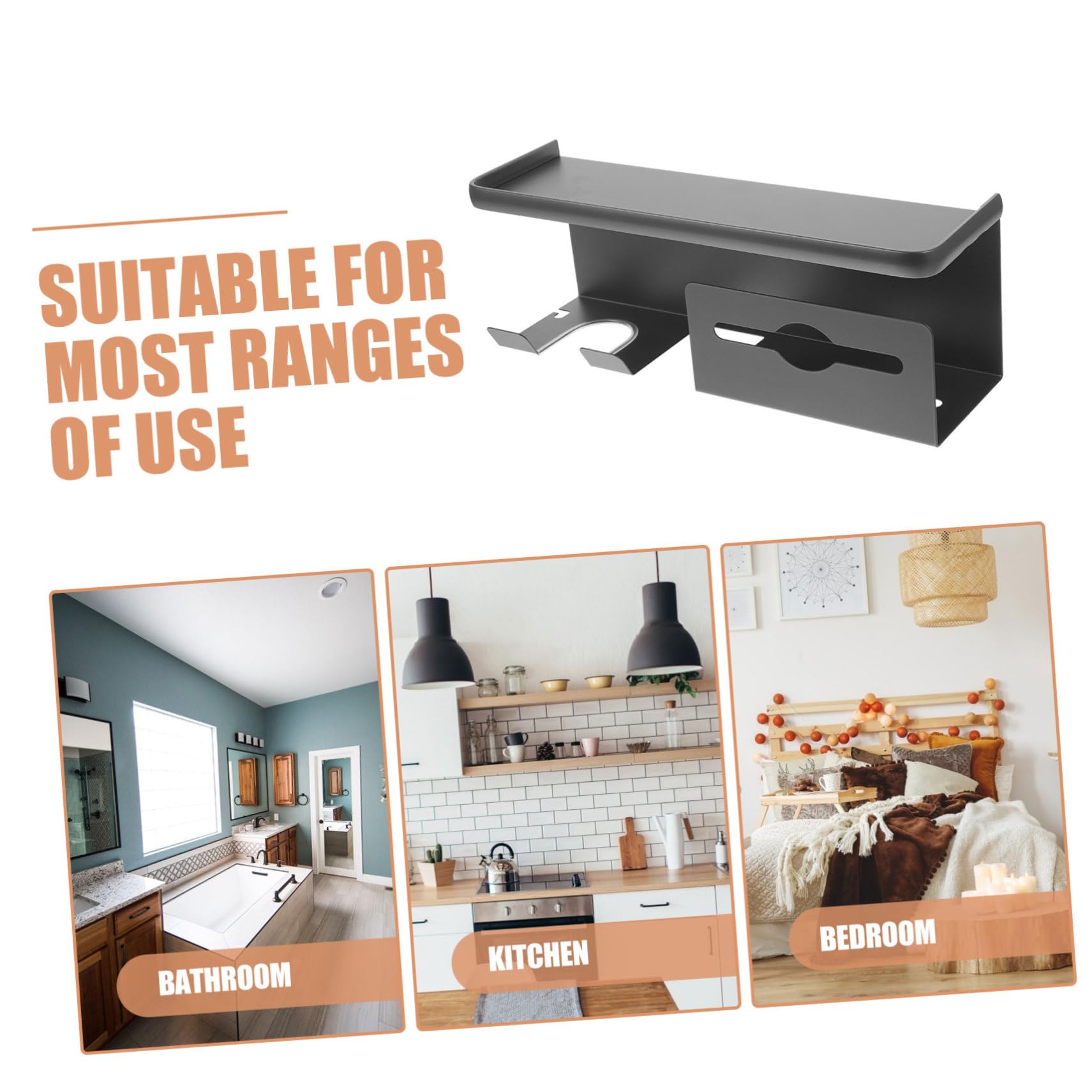 STOBAZA Soporte De Secador De Pelo Pared Organizador De Estante De Almacenamiento para Secador De Pelo y Alisador Diseño y Gun De Limpiar y Ahorrador De
