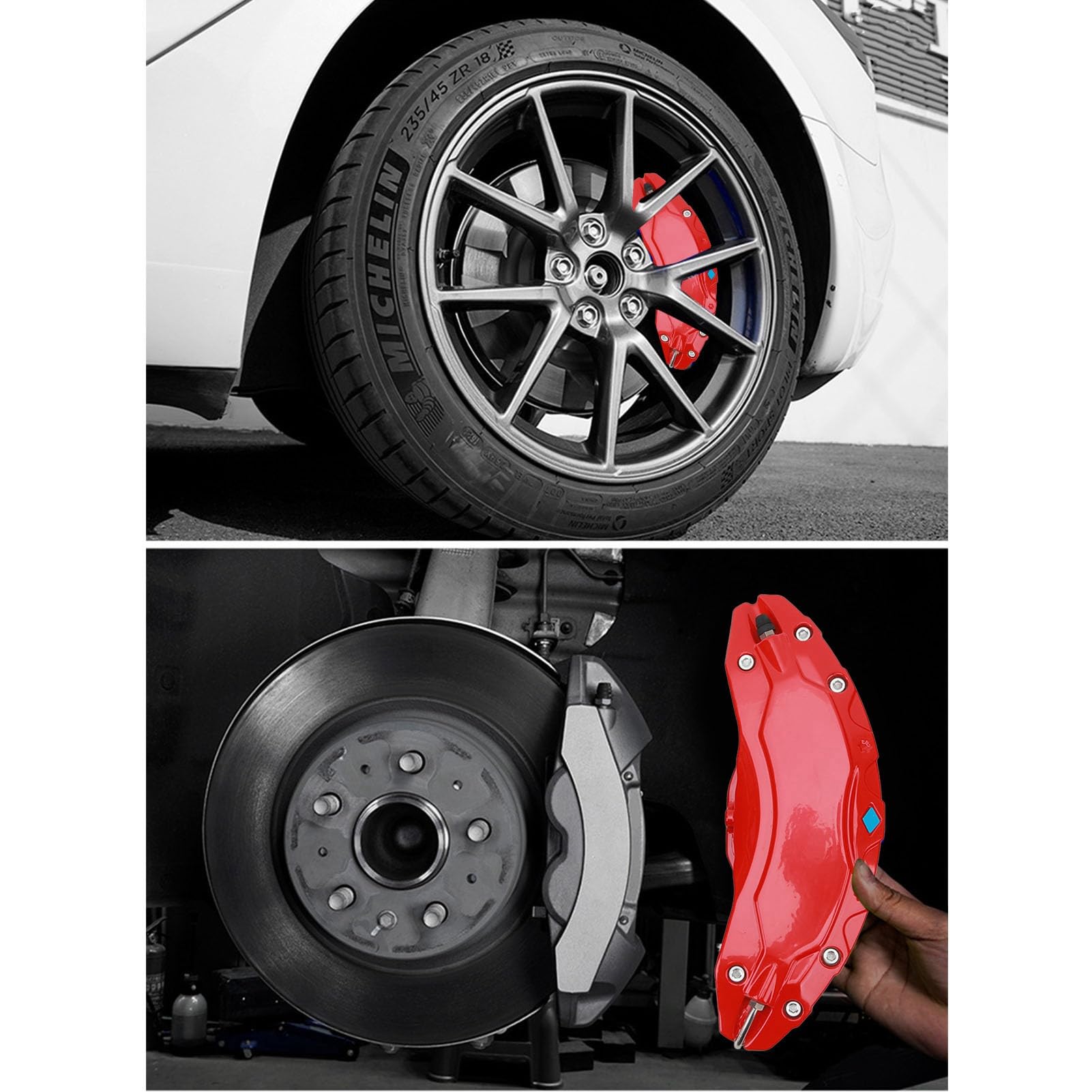 Generic Copri Pinza Freno Adatti per Model Y, Copri Pinza Freno a Disco da 19 Pollici e 20 Pollici, Protezione Alla Moda per gli Amanti Dell'auto (rosso)