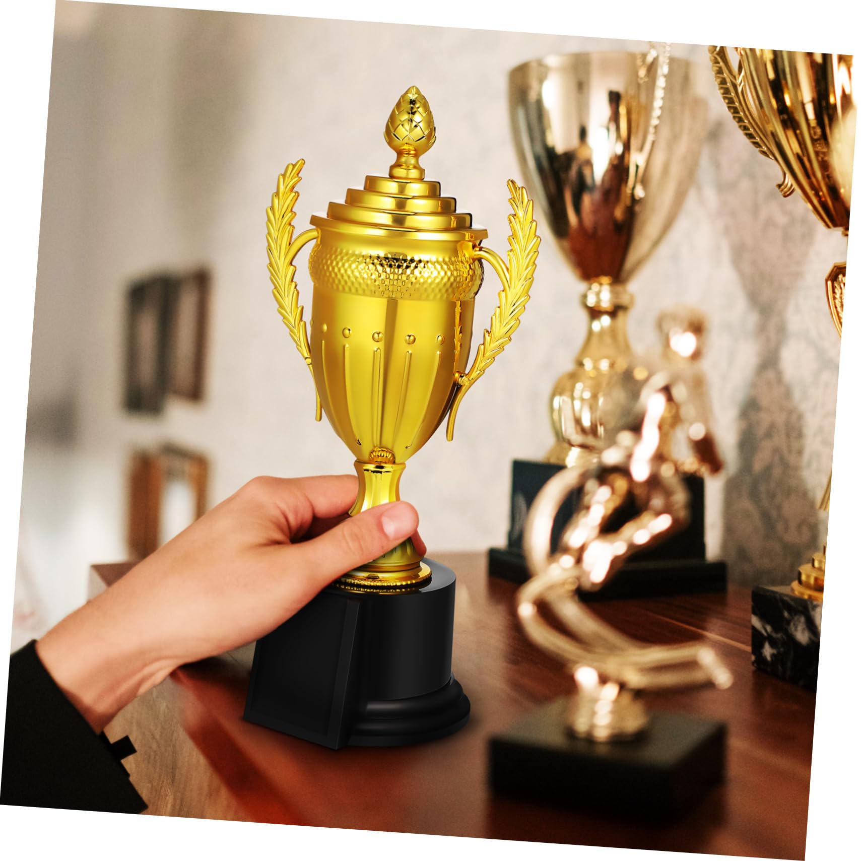 POPETPOP Winning Prize Trophy Cup with Lid Award for Sports Ceremony Decorative Competition Trophy for Winner Celebrations Design Showcase