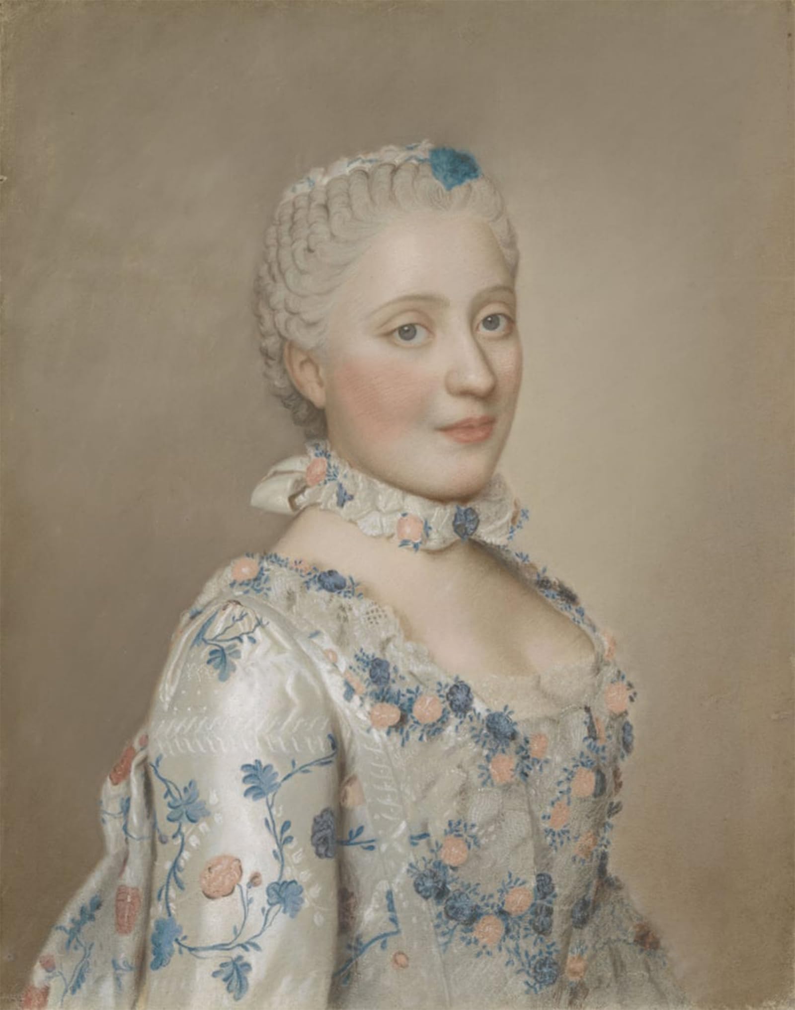 POSTERIIk Vintage Classic Picture Landscape Artwork Maria a of Saxony Dauphine of France by Jean Étienne Liotard Portrait Canvas Painting for Office Home Decor 60x90cm