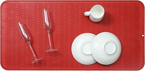 Miniatura 1213 de Tapete de silicona para secado de platos para múltiples usos, fácil de limpiar, ecológico, resistente al calor, tapete de silicona para encimera