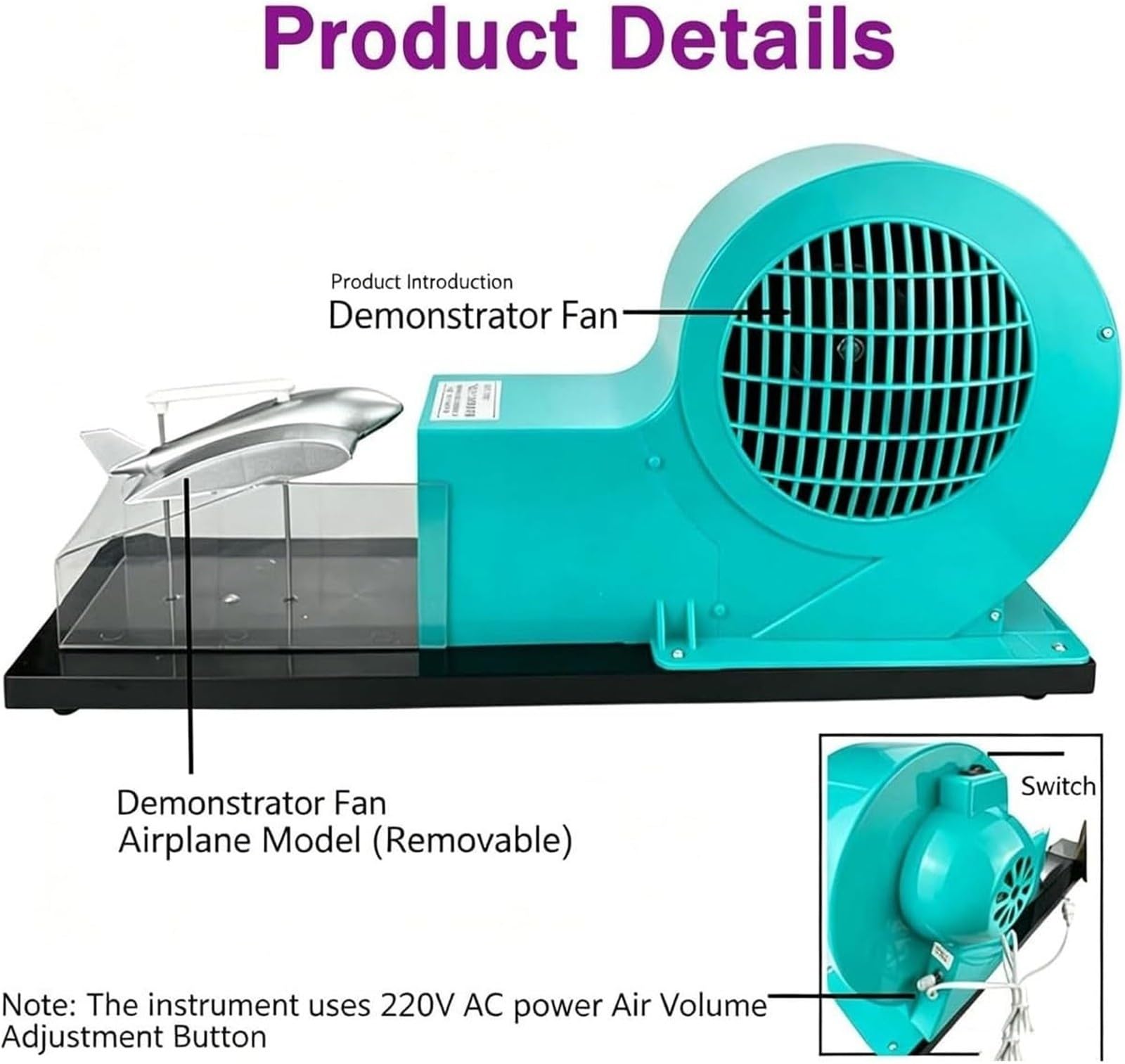 Modelo de demostrador de elevación de avión con Ventilador de Flujo