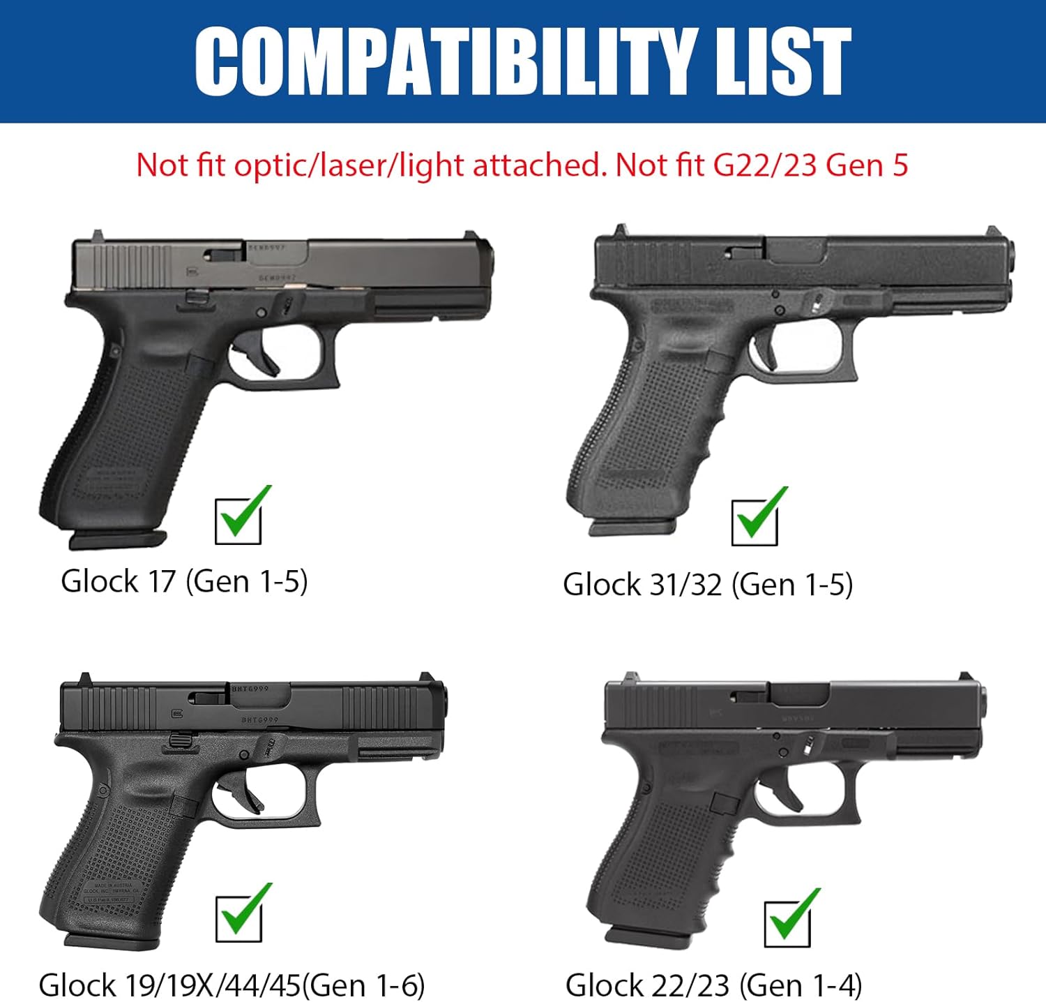 GUN & FLOWER OWB Holster - Select Your Fit for: Glock 17/19/19X/31/32 (Gen 1-6) & G22/23 (Gen 1-4), Ruger RXM, PSA Dagger Compact - Optics Ready Available, Level II Retention - Right Hand