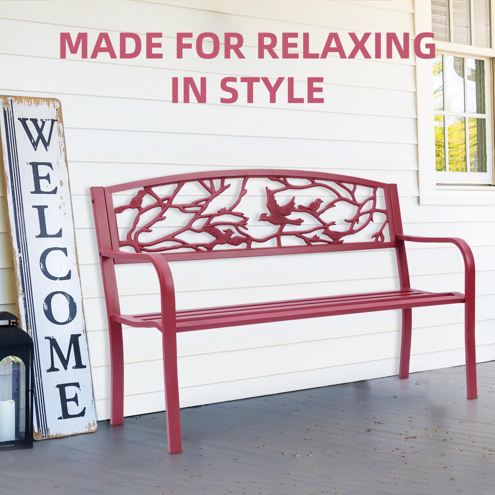 Outdoor Bench Texas Lone Star Aged Bronze Cast Aluminum Park