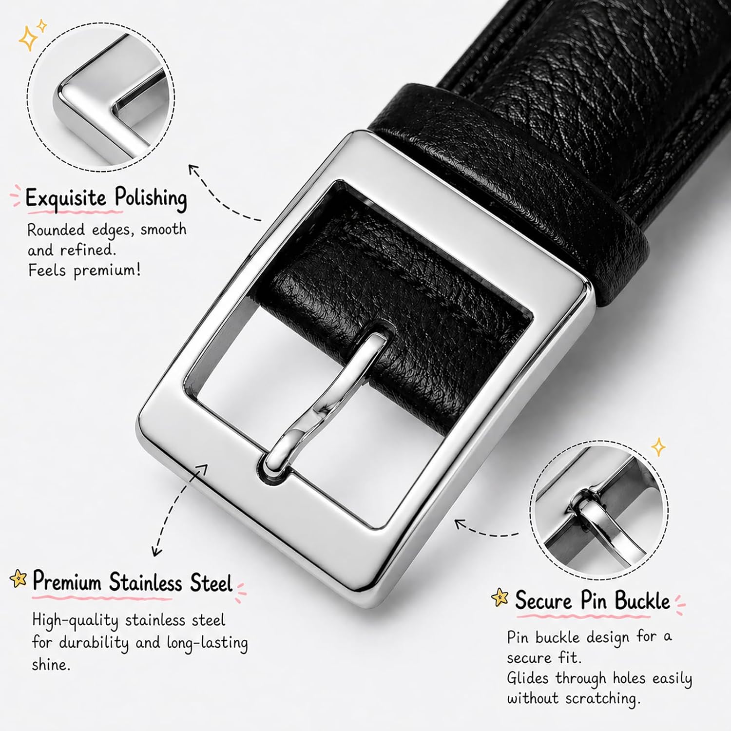 Soft Leather Watch Band Compatible For Swatch 17mm, Breathable Strap Replacement With Stainless Steel Buckle, Comfortable Watch Band For Men And Women, Outdoor Daily Sport Wear