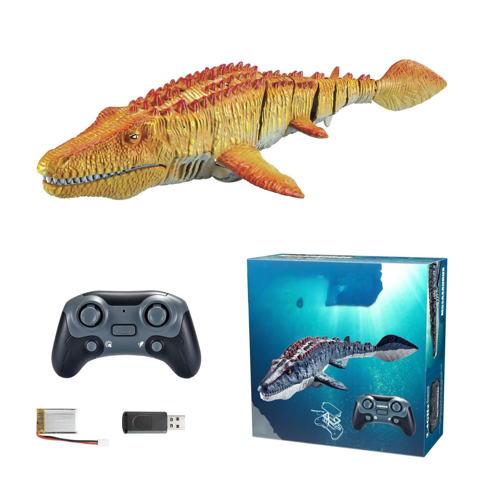 海龍王 Kairyuhou 特別版 ラジコン Amazon | LairaAur モササウルス ラジコン 水中おもちゃ 噴水ライト