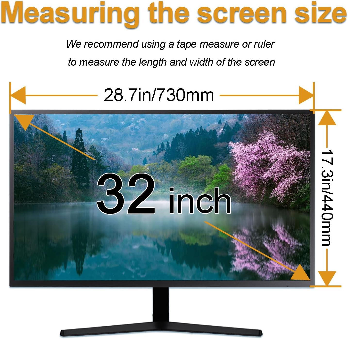 JCSKY 32 Inch Privacy Screen Filter, Hanging Computer Privacy Screen Film Anti-Blue Light Screen Protector, for 16:9 Desktop PC Monitor, 32 Inch(730440mm)