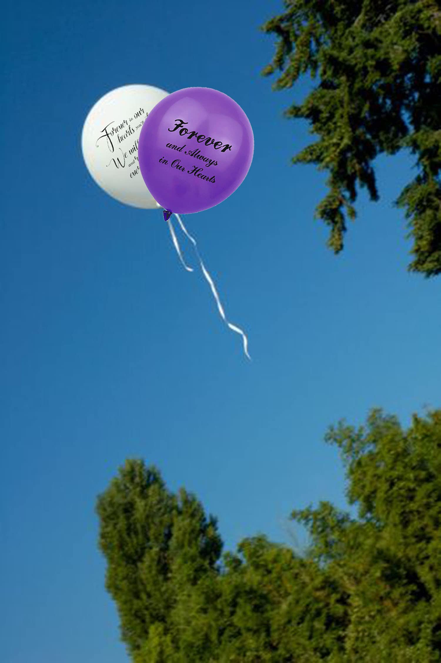 20 Pieces Purple Memorial Balloons Funeral Remembrance Balloons and 41.