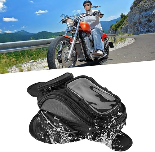 Miniatura 2 de Bolsa de tanque de motocicleta, impermeable, magnética, Oxford, bolsa de combustible, pantalla táctil, soporte para teléfono GPS con ventana más