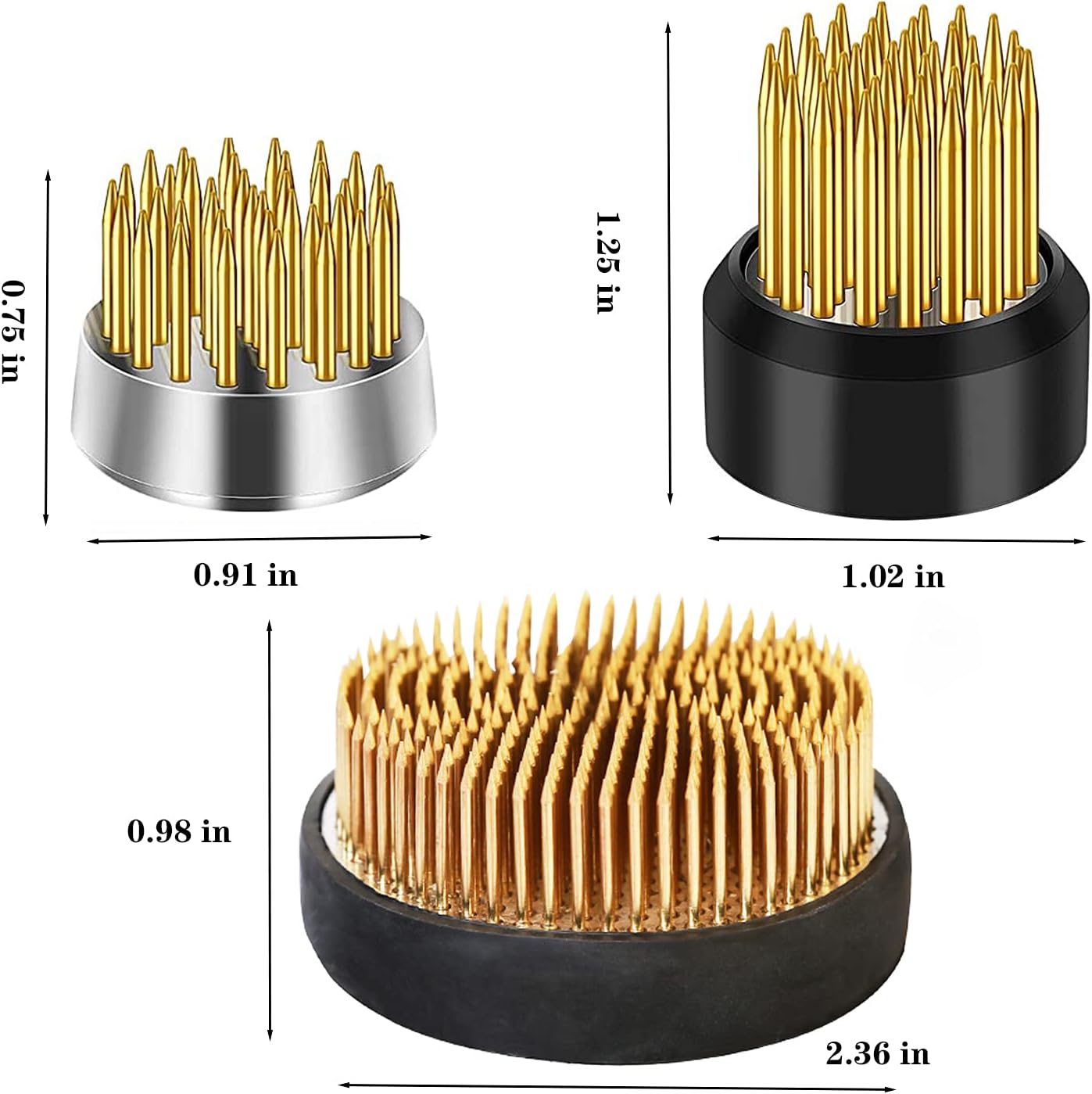 Ikebana Stem Holder, 3 Pieces Flower Frog Kenzan Fixed Tools Flower Holder Floral Arrangement Pin for Flower Arrangement Vase, Fixation and Decoration (Gold, 0.91 Inch, 1.02 Inch, 2.36 Inch) - Image 6