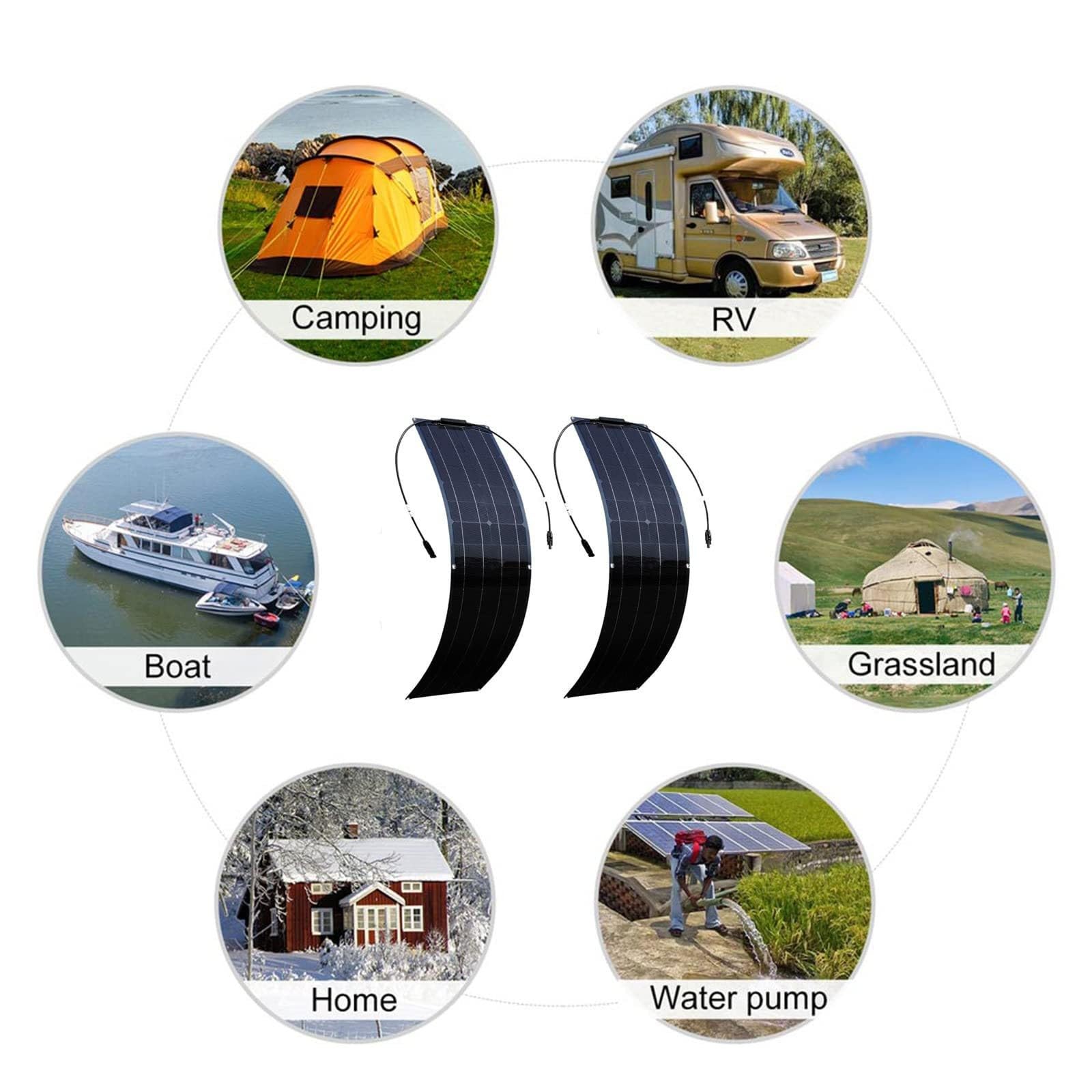 Pannello Solare Da 12 V, Kit Di Pannelli Solari Ultraleggeri E Ultraflessibili, Pannello Fotovoltaico Con Regolatore Da 40 A, Pannello Solare Portatile Da 50 W Ideale Per Camper E Campeggio 1060*277mm