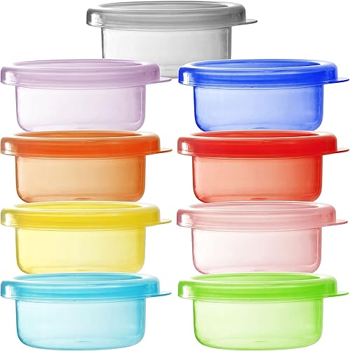 Miniatura 9 de Youngever Paquete de 9 recipientes para aperitivos, recipientes para preparación de comidas, recipientes para salsa, recipientes pequeños para