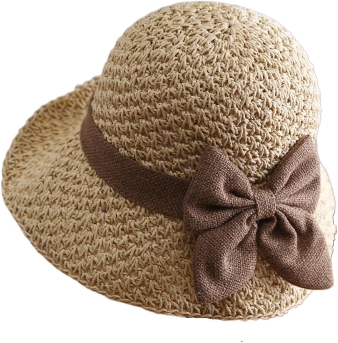 Hat Female Summer Bow Straw Dome Outdoor Outing Beach